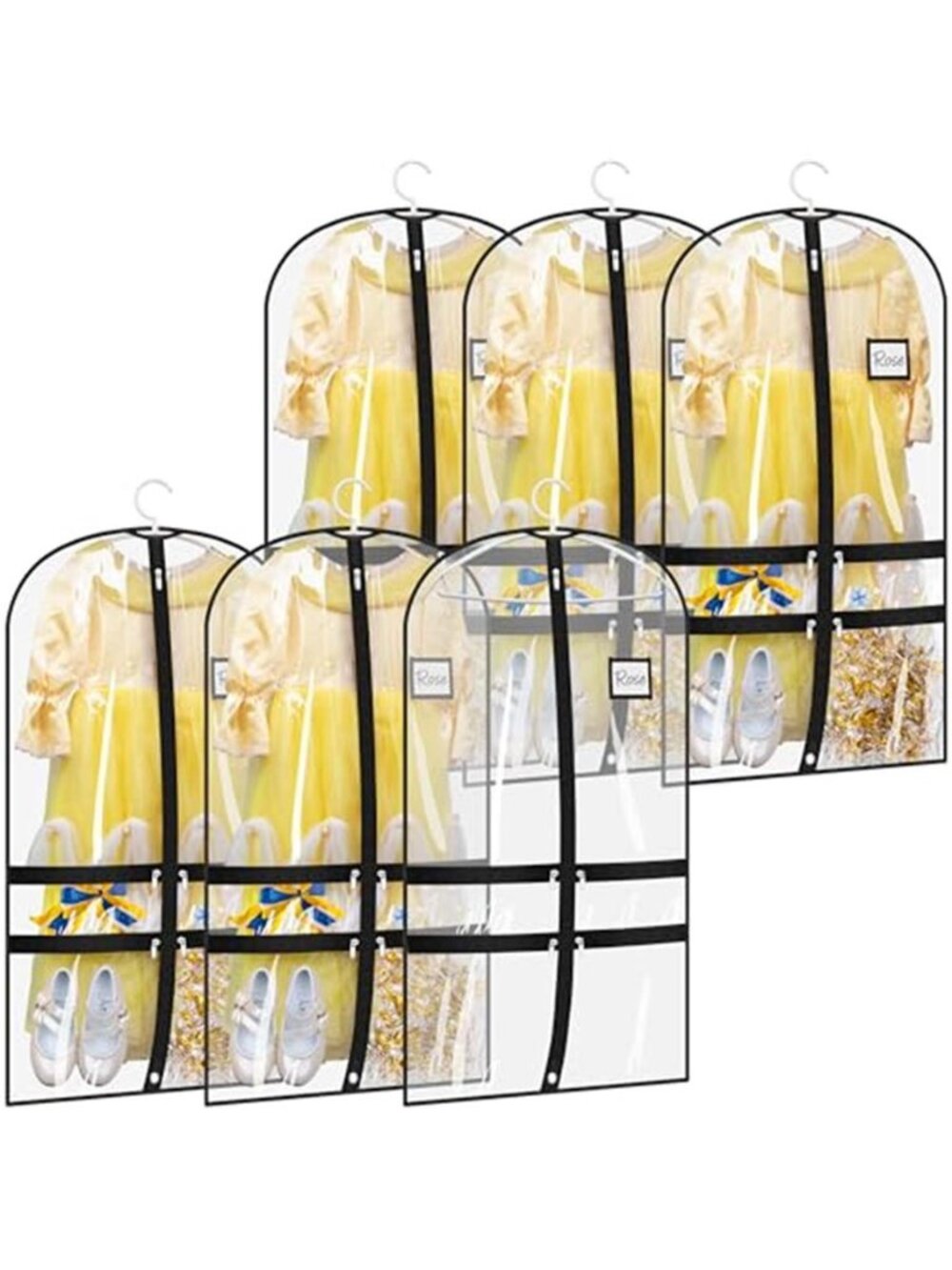 Clear Dance Costume Garment Bag 4 Pockets Kids Travel Hanging Storage 40 Inch